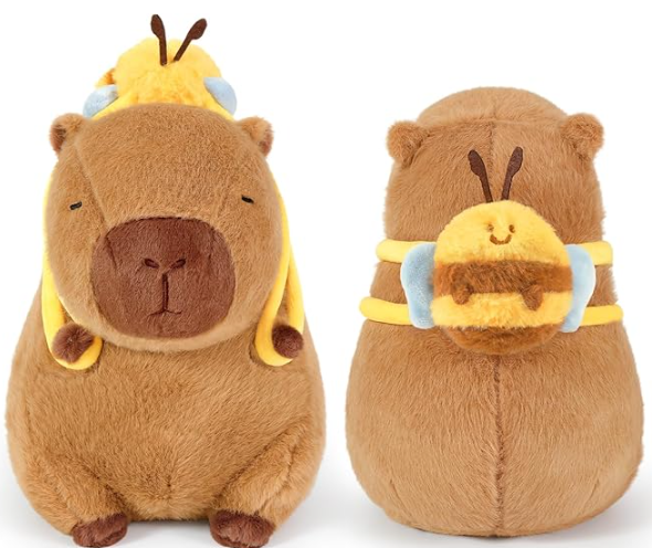 PELUCHE CAPYBARA ABEILLE 35CM